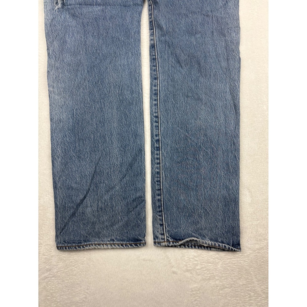 Levis 501 Mens 38x32 Jeans Grungy Distressed Medium Wash Vintage Back Hole Fade - Picture 7 of 10